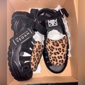T.U.K Leopard Platform Sandals